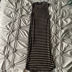 One Clothing Light Pink Stripped Black Dress SizeM